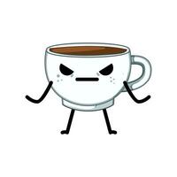 cute coffee mug character cartoon vector illustration