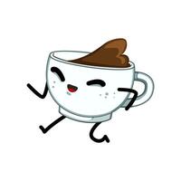 retro coffee mug character cartoon vector illustration