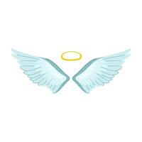 logo wing angel cartoon vector illustration