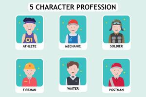 set of icons vector illustration concept line character profession job collection of simple and colored avatar symbols