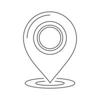 Continuous one line drawing of map point.GPS,Web concept.Map point isolated on a white background. Vector illustration.