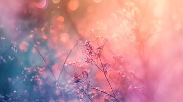 AI generated Tender Flowers - spring summer floral background with bokeh effect photo