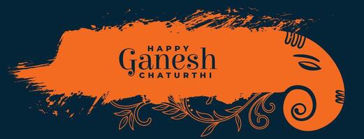 stylish lord ganesha design for ganesh chaturthi festival vector