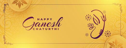 premium hindu festival ganesh chaturthi invitation or greeting banner vector