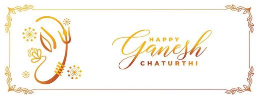 happy ganesh chaturthi celebration wishes card banner vector