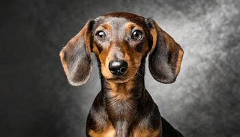 ai generado retrato imagen de un linda marrón perro tejonero perro foto