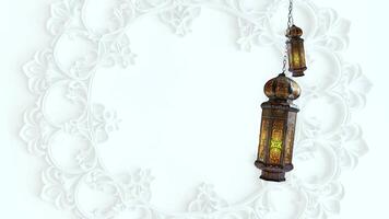 Ramadan lantern with animated white background loop video