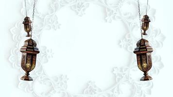 Ramadan lantern with animated white background loop video