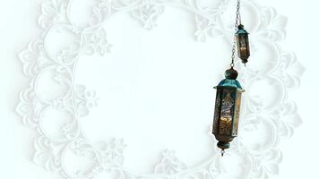 Ramadan lantern with animated white background loop video