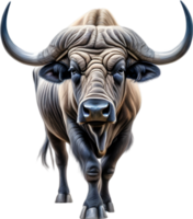 AI generated Colored-pencil sketch of a Cape Buffalo. png