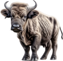 AI generated Colored-pencil sketch of a Cape Buffalo. png