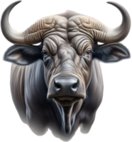 AI generated Colored-pencil sketch of a Cape Buffalo. png