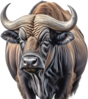 AI generated Colored-pencil sketch of a Cape Buffalo. png