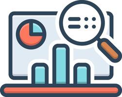 Vector color icon for data theorizing