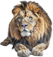 AI generated Colored-pencil sketch of a Lion. png