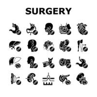 surgery operate room invasive icons set vector