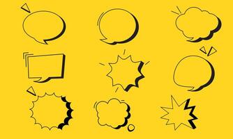 vector set speech bubble icons talk dialoguer isolated on