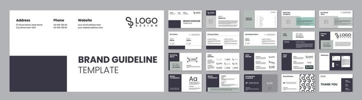 Style Guide Template for Branding Guidelines.. Minimalist Navy Blue Accent vector