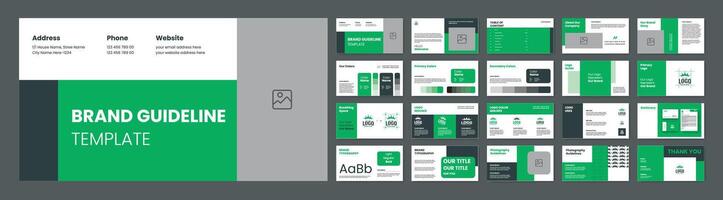 Style Guide Template for Branding Guidelines.. Minimalist Green Accent vector