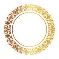 aztèque d'or cercle Cadre de courbé feuilles. sans couture avec crochets ou fils. similaire à le grec clavier aussi appelé Stepfred conception ou xicalcoliuhqui png