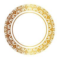 Aztec golden circle frame of crooked leaves. Seamless with hooks or threads. similar to the Greek keyboard Also called stepfred design or Xicalcoliuhqui vector