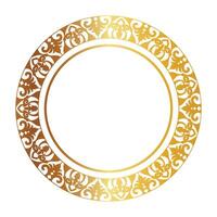 Aztec golden circle frame of crooked leaves. Seamless with hooks or threads. similar to the Greek keyboard Also called stepfred design or Xicalcoliuhqui vector