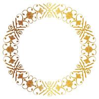 Aztec golden circle frame of crooked leaves. Seamless with hooks or threads. similar to the Greek keyboard Also called stepfred design or Xicalcoliuhqui vector