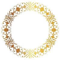 Aztec golden circle frame of crooked leaves. Seamless with hooks or threads. similar to the Greek keyboard Also called stepfred design or Xicalcoliuhqui vector