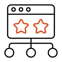 Stars on website showcasing web ratings icon vector