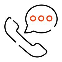 Receiver with chat bubble showcasing telecommunication icon vector