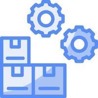 Inventory Management Line Filled Blue Icon vector