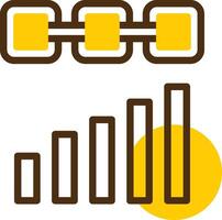 Chain Yellow Lieanr Circle Icon vector