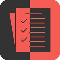 Task List Red Inverse Icon vector