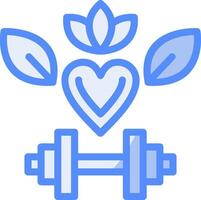 Health and Wellness Line Filled Blue Icon vector