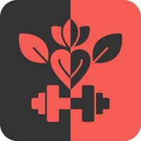 Health and Wellness Red Inverse Icon vector