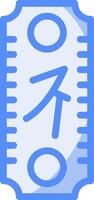 Spring Festival Couplets Line Filled Blue Icon vector