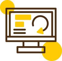 Redo Yellow Lieanr Circle Icon vector