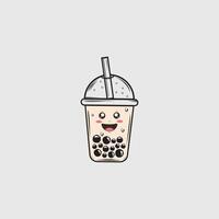 hielo burbuja té boba linda diseño vector