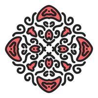 Simple, elegant and vintage non-geometric floral shape mandala illustration vector