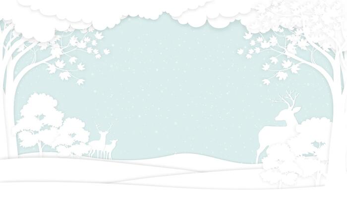 Christmas Background,Paper cut Winter Landscape with snowy on forest tree with reindeer family and moutain,Concept for Christmas or New Year Card 2025