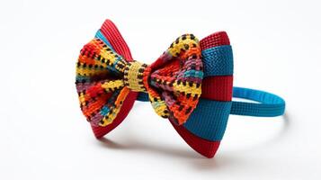 AI generated Yarn-wrapped headband adorned with a colorful bow. Generative AI photo