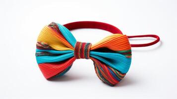 AI generated Yarn-wrapped headband adorned with a colorful bow. Generative AI photo