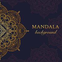 Vector luxury ornamental indian mandala design background in gold color