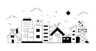 Smart City Linear Icon vector