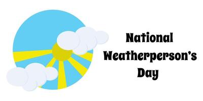 National Weatherperson Day, horizontal poster or banner design about the profession vector