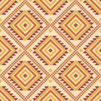 Native embroidery pattern. Geometric pattern features colorful geometric shapes, including squares, triangles, and diamonds, arranged, native pattern, ecorative, ethnic, fabric. vector