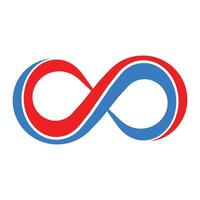 The blue and red infinity symbol is a representation of the endless possibilitie vector