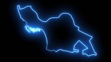 map of Agadir in morocco with glowing neon effect video