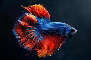 ai generado vistoso siamés luchando pez, Betta splendens.generativo ai foto