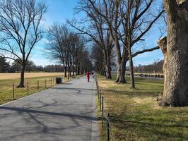 WASHINGTON, DC, USA -12.16.2023 Road to the Lincoln Memorial along the reflecting pool photo